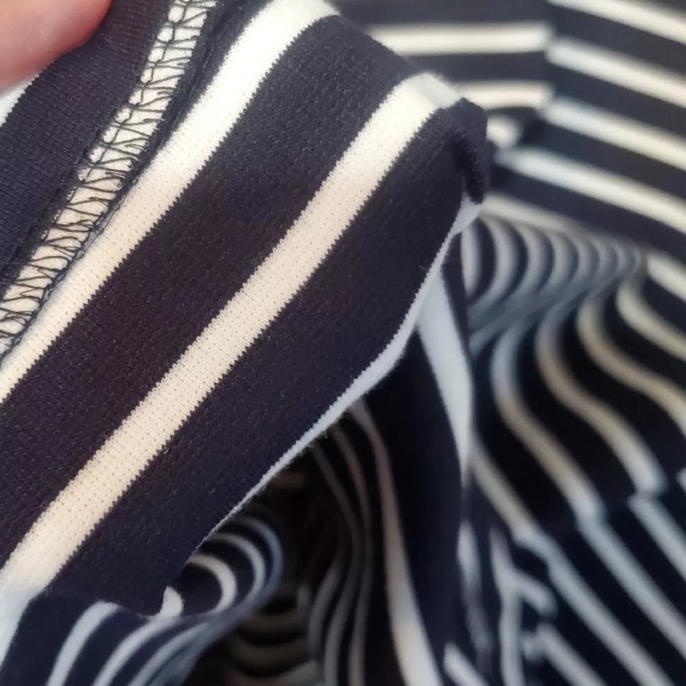 Talbots Navy Blue and White Stripe Sleeveless Dress Size Medium - Picture 6 of 8